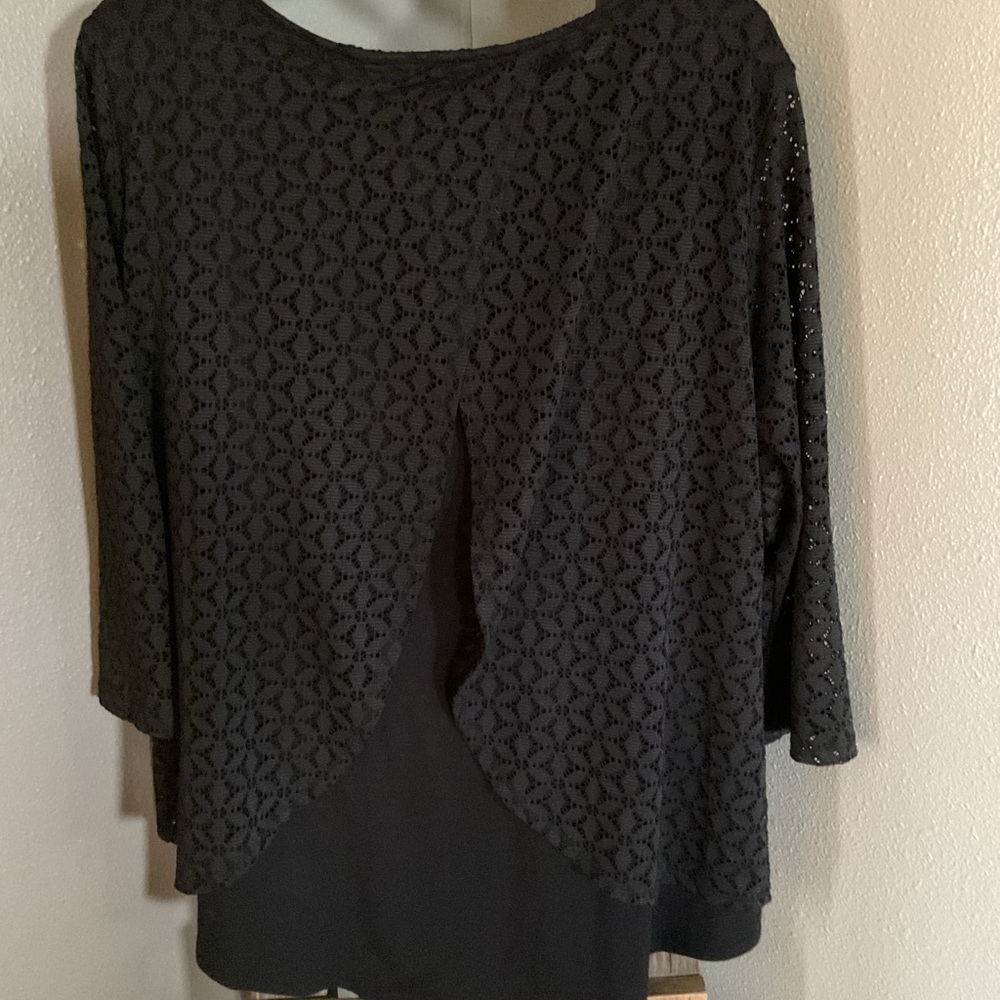 Roz & Ali Black Lace Blouse size xl - Picture 3 of 4